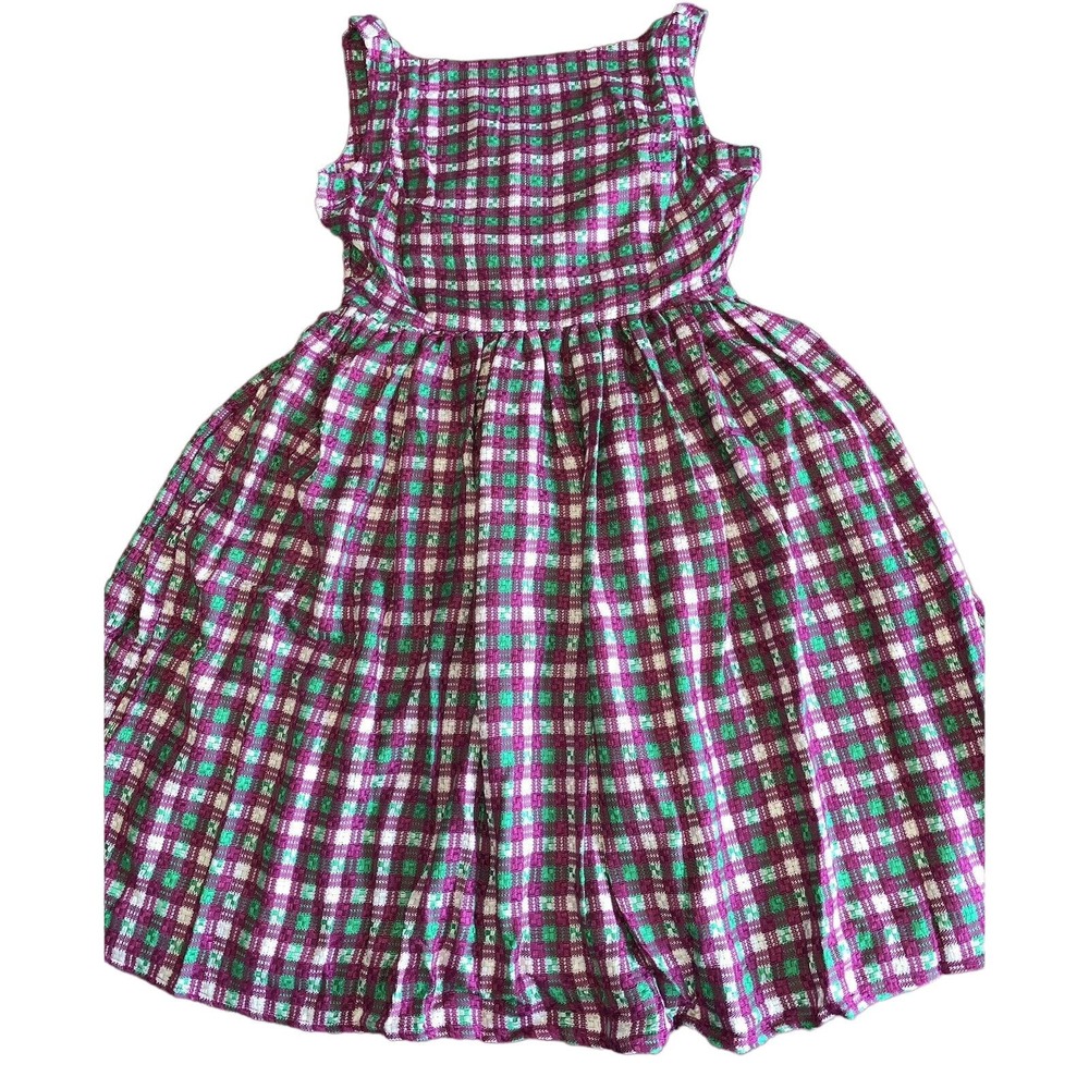Saint Geraldine Sz Med Women Maroon Green Soft Plaid Dress Jumper Lined Holidays
